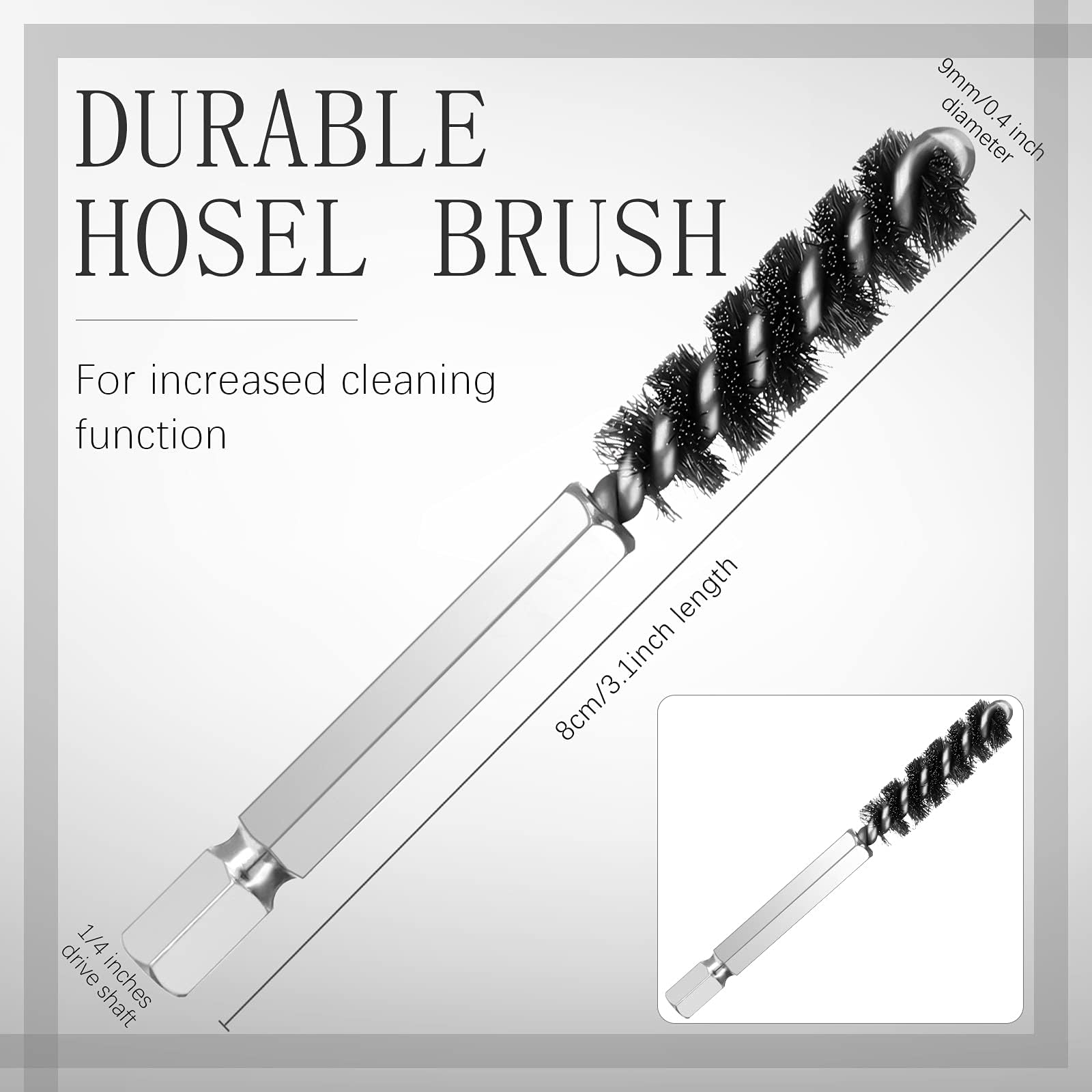 Produktbild von 12-tlg. Edelstahl-Bohrbürsten-Set – Gedrehte Drahtbürsten 8–19 Mm, Für Bohrmaschine, Schlagschrauber, Zum Reinigen & Entrosten