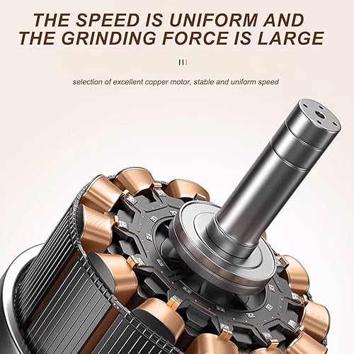 Miniatura 9 de Molinillo de café eléctrico portátil con 40 ajustes ajustables, pequeño molinillo de café eléctrico recargable con múltiples ajustes de molienda