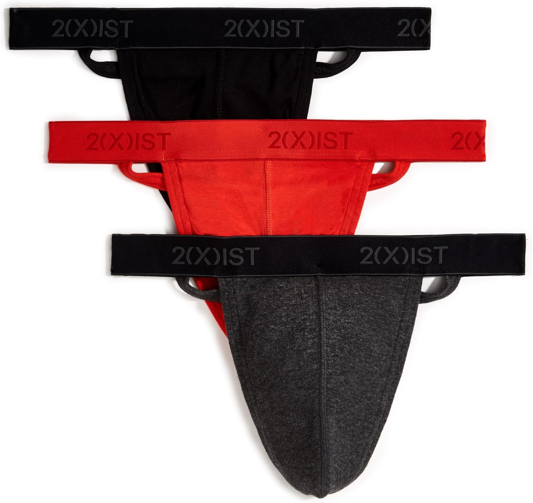 2(X) IST mens Essential Cotton Y-Back Thong 3-Pack Underwear (pack of 3)