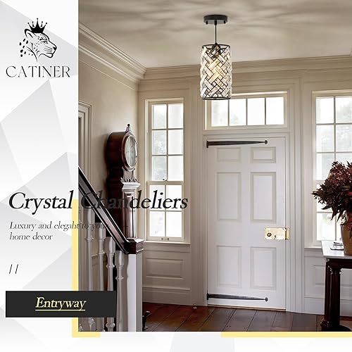 Miniatura 3 de CATINER Moderna lámpara de araña de cristal K9  Candelabros redondos dorados de lujo para comedor, dormitorio, sala de estar, luz de techo alto de