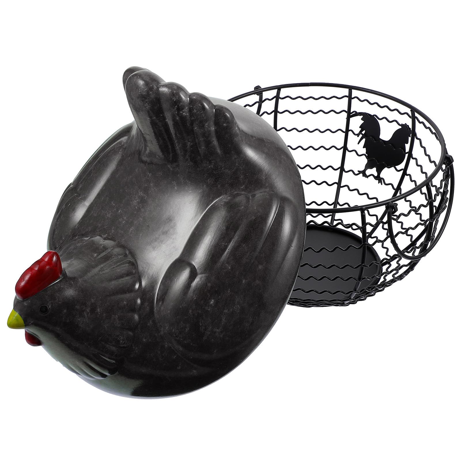 Cesta de hierro para almacenamiento de frutas y huevos YARNOW con diseño decorativo