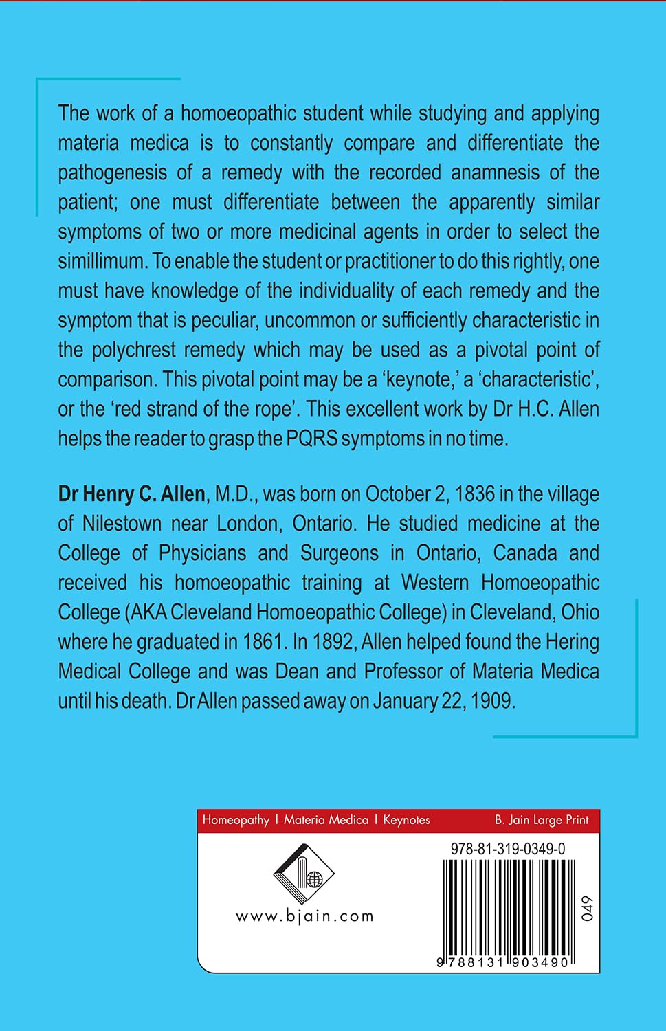 Allen's Keynotes and Characteristics - with Comparisons of Some of the Leading Remedies of the Materia Medica with Bowel Nosodes 1