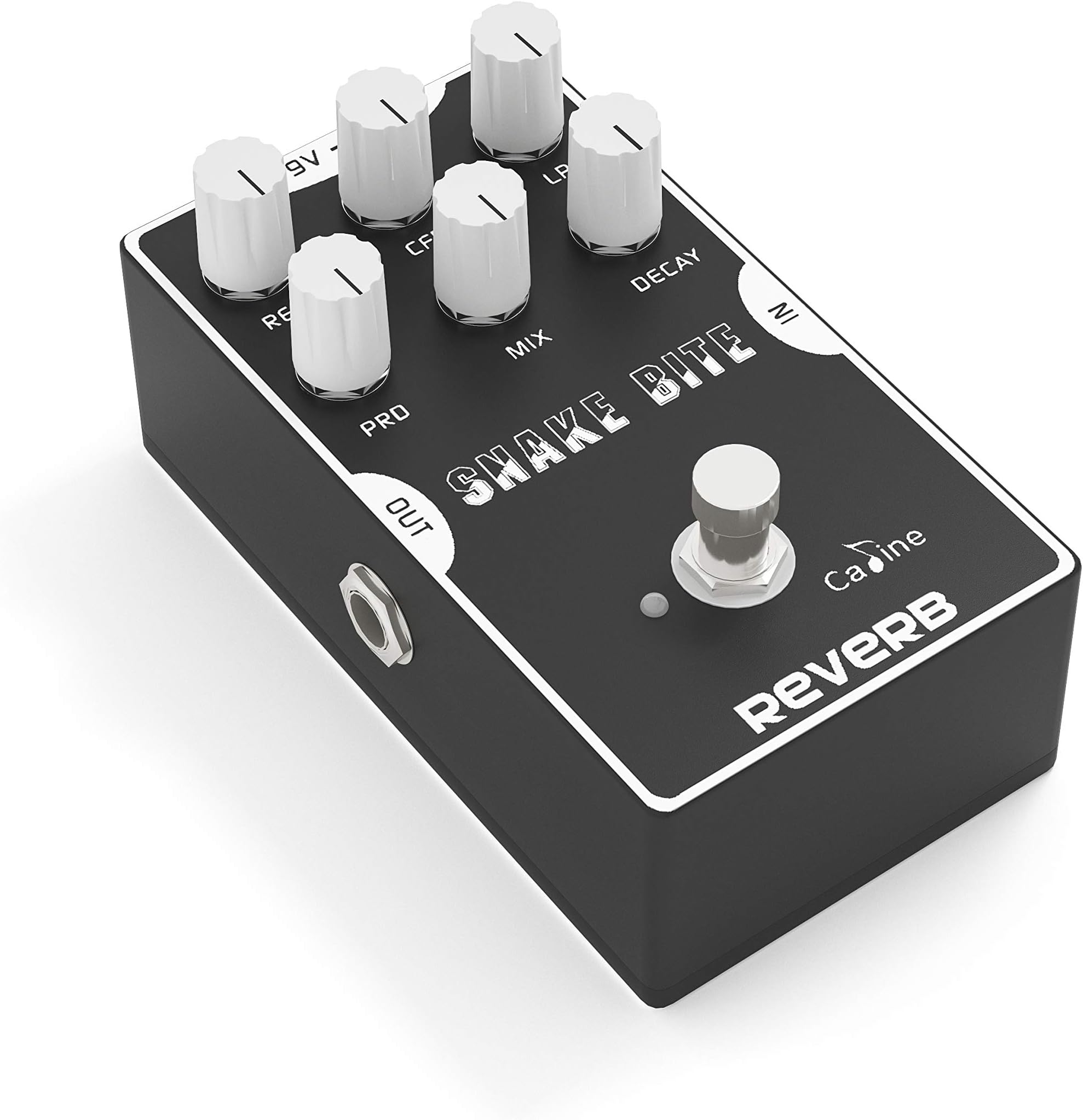 Caline Digital Reverb Pedal Guitar Effects Pedal with True Bypass Aluminum Alloy Housing Snake Bite CP-26 Hall Reverb