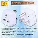 MX 5A to 15A Converter Plug | 3-Pin Universal Adapter | Heavy-Duty Power Converter Socket | Universal Socket Plug (15 AMP to 5 AMP 3 Pin Conversion Plug, Pack of 5) gallery image
