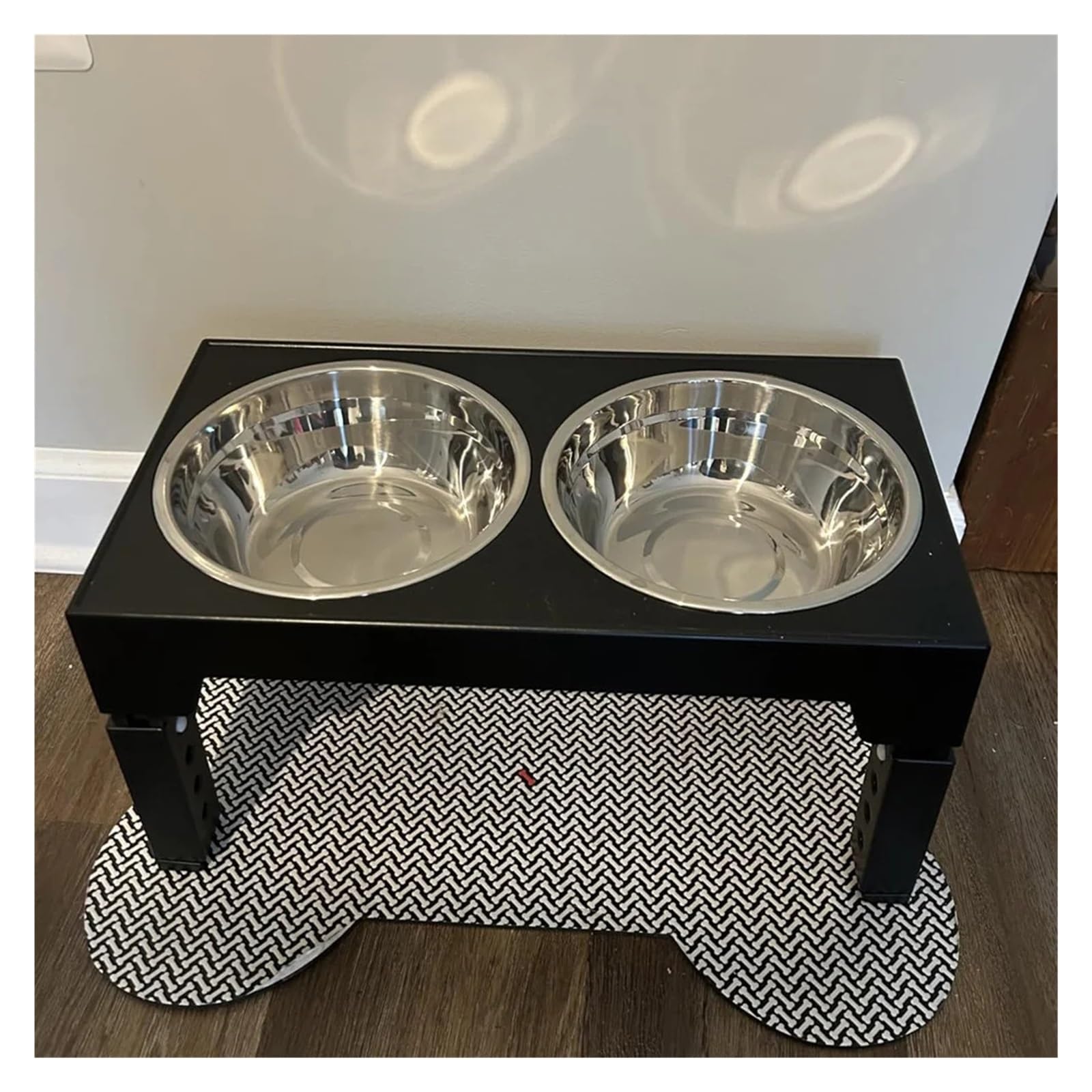 Comedero elevado para perros con soporte elevado ajustable con doble acero inoxidable para agua para perros pequeños, medianos y grandes
