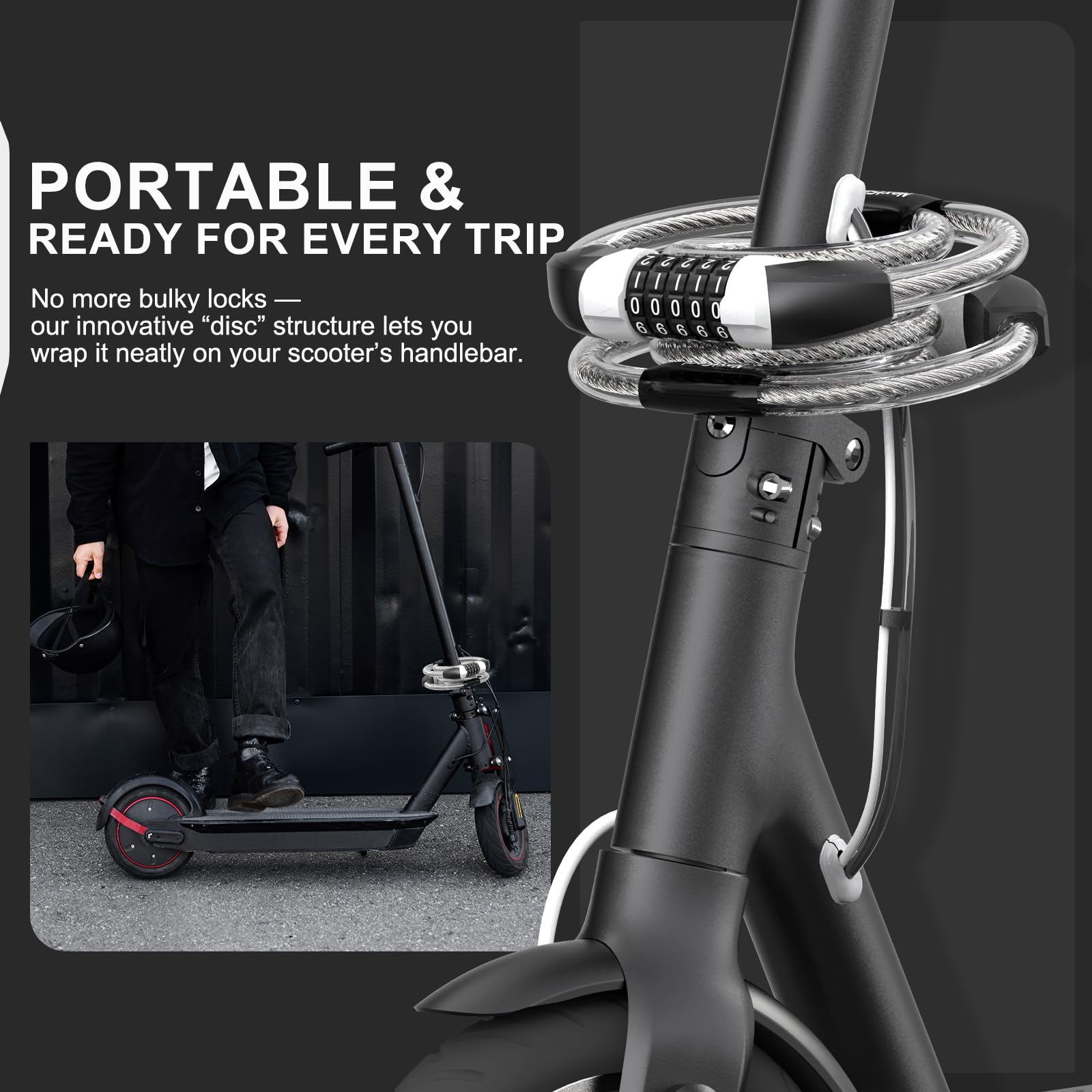 Cadenas Vélo Acier 12mm Antivol Vélo Câble Acier 120cm - Avec 2 Clés Et Cadenas Vélo Acier 12mm Antivol Vélo Câble Acier 120cm - Avec 2 Clés Et