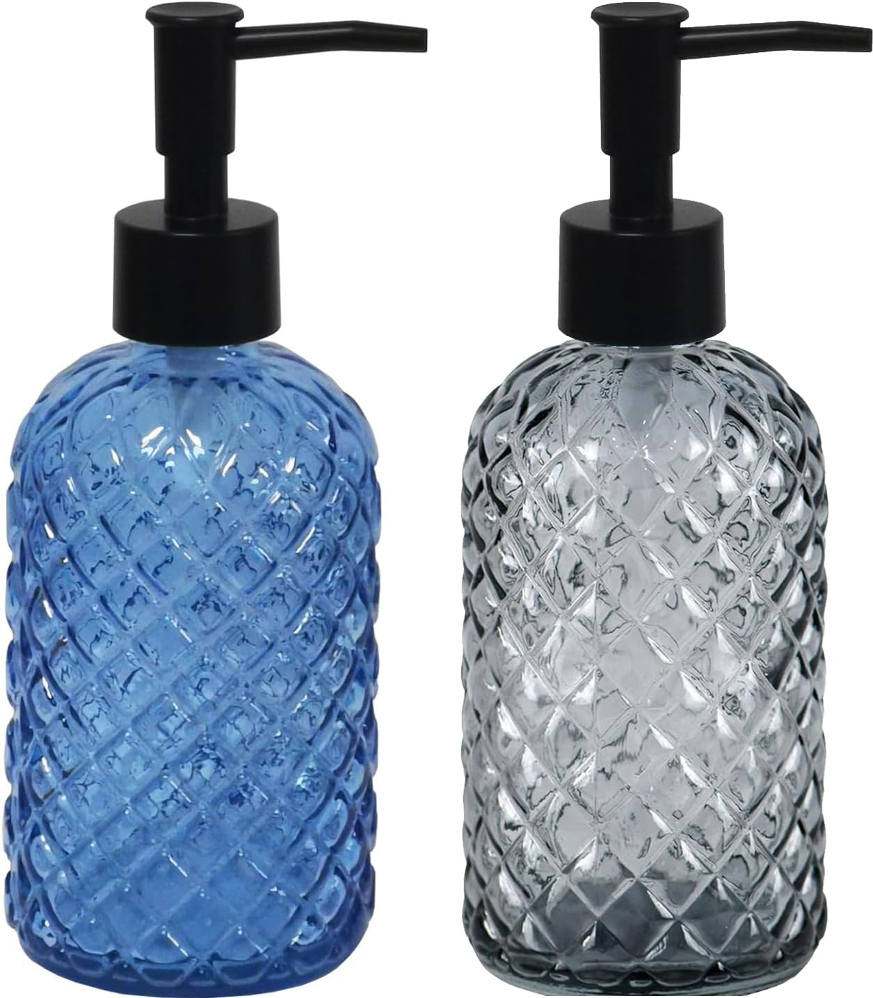 Store2508 Glass Soap Dispenser with Classic Matte Black Pump (Blue & Grey 2 Pcs) (B0D9W6TG8X) Amazon Price History, Amazon Price Tracker