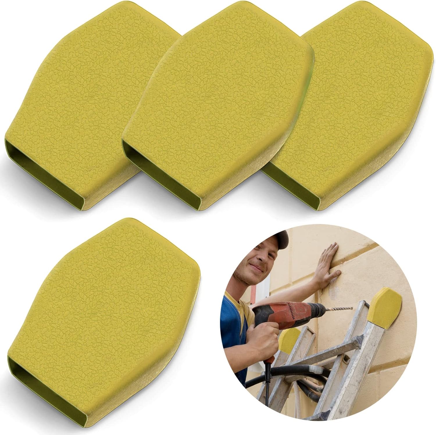 4 Pieces Small Extension Ladder Covers 3.94 x 3.03 Inch Rubber Ladder