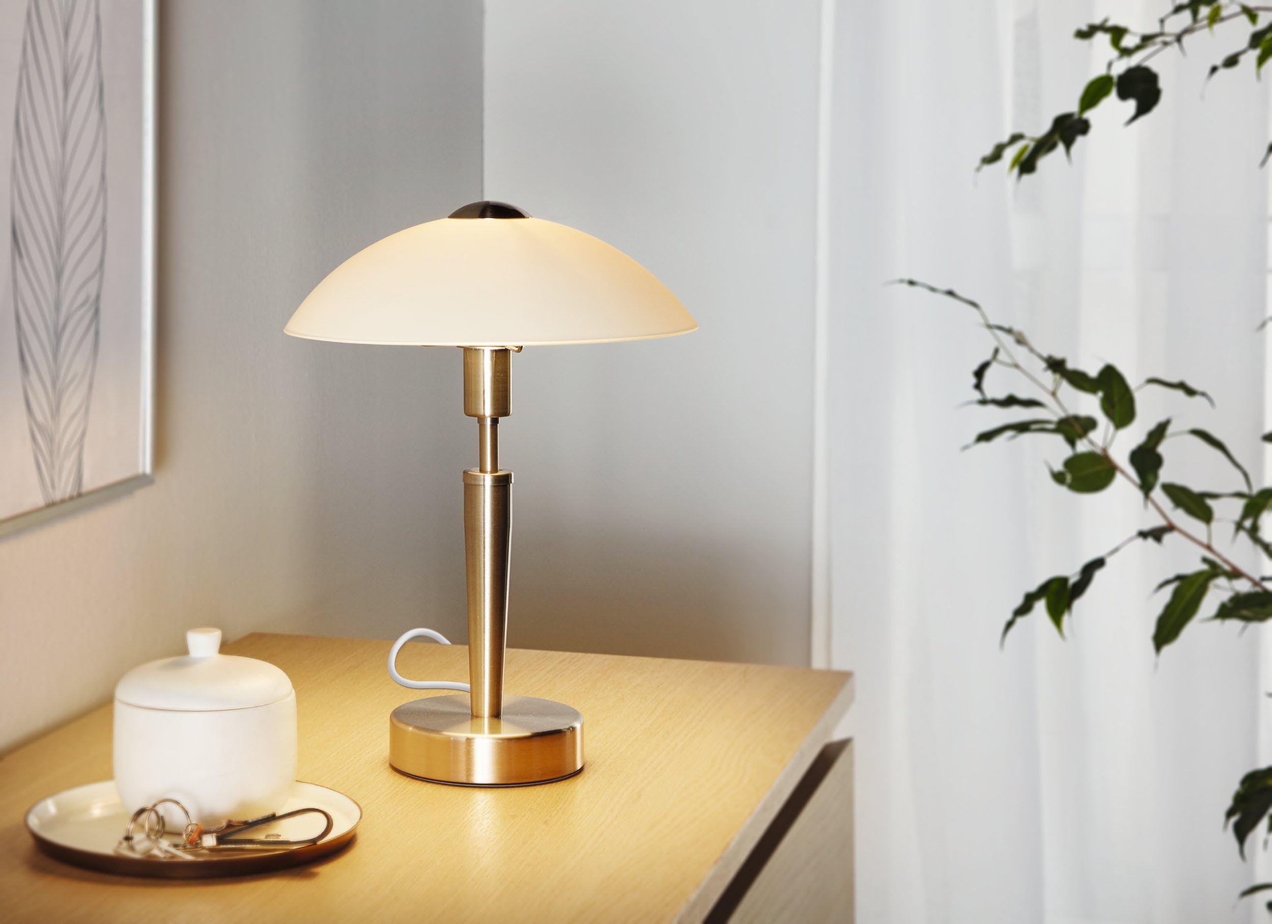 Eglo Lámpara de mesa solo 1, lámpara de mesa con 1 bombilla, materiaL acero
