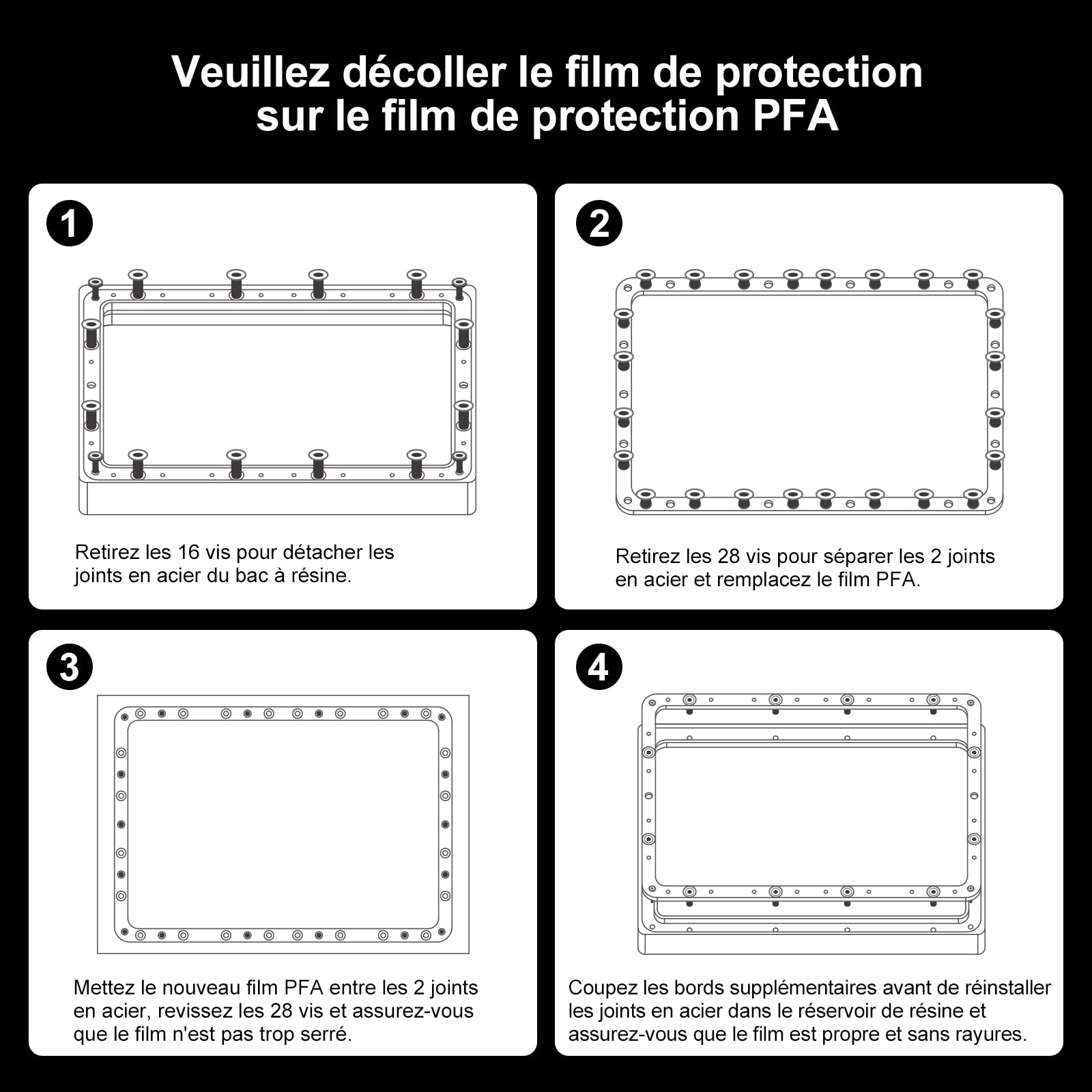 ELEGOO Film de Séparation PFA pour Saturn 2 Saturn 3 Saturn 4 Saturn 4 Ultra 12K/16K Imprimante 3D LCD Résine 273 * 176 mm avec 0,127 mm d'Épaisseur (Lot de 5)