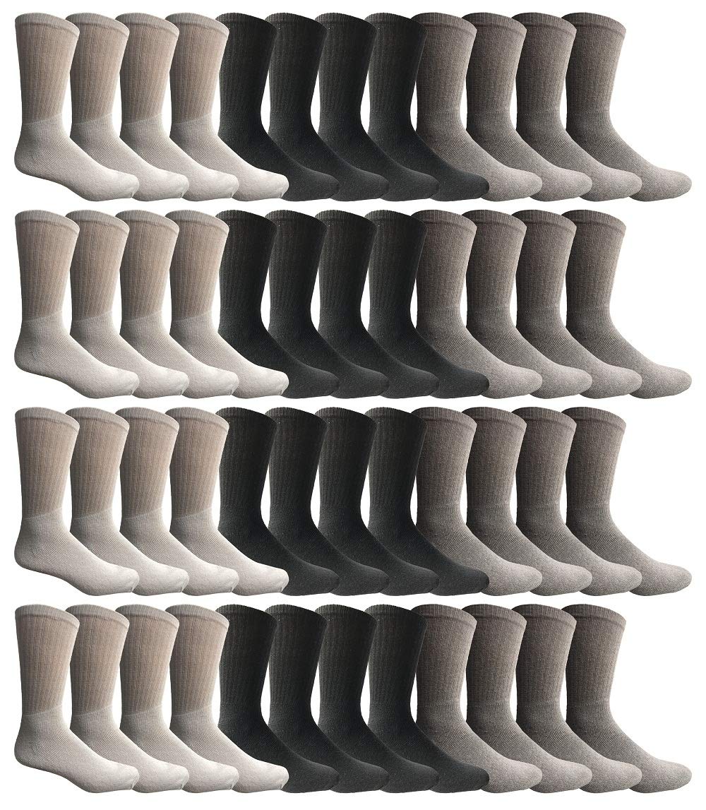 SOCKS'NBULK 48 Pairs of Mens and Womens Sports Crew Socks, Wholesale Bulk Pairs Athletic Sock