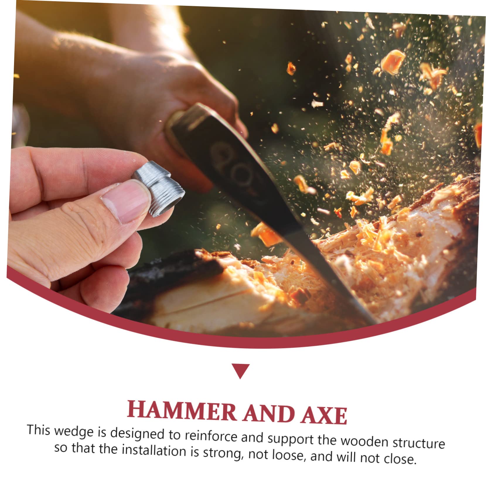 NULYLU 2sets Safety Round Handle Wedges Set of Metal Wedges for Construction Workers Carpenters and DIY Projects 25pcs*2