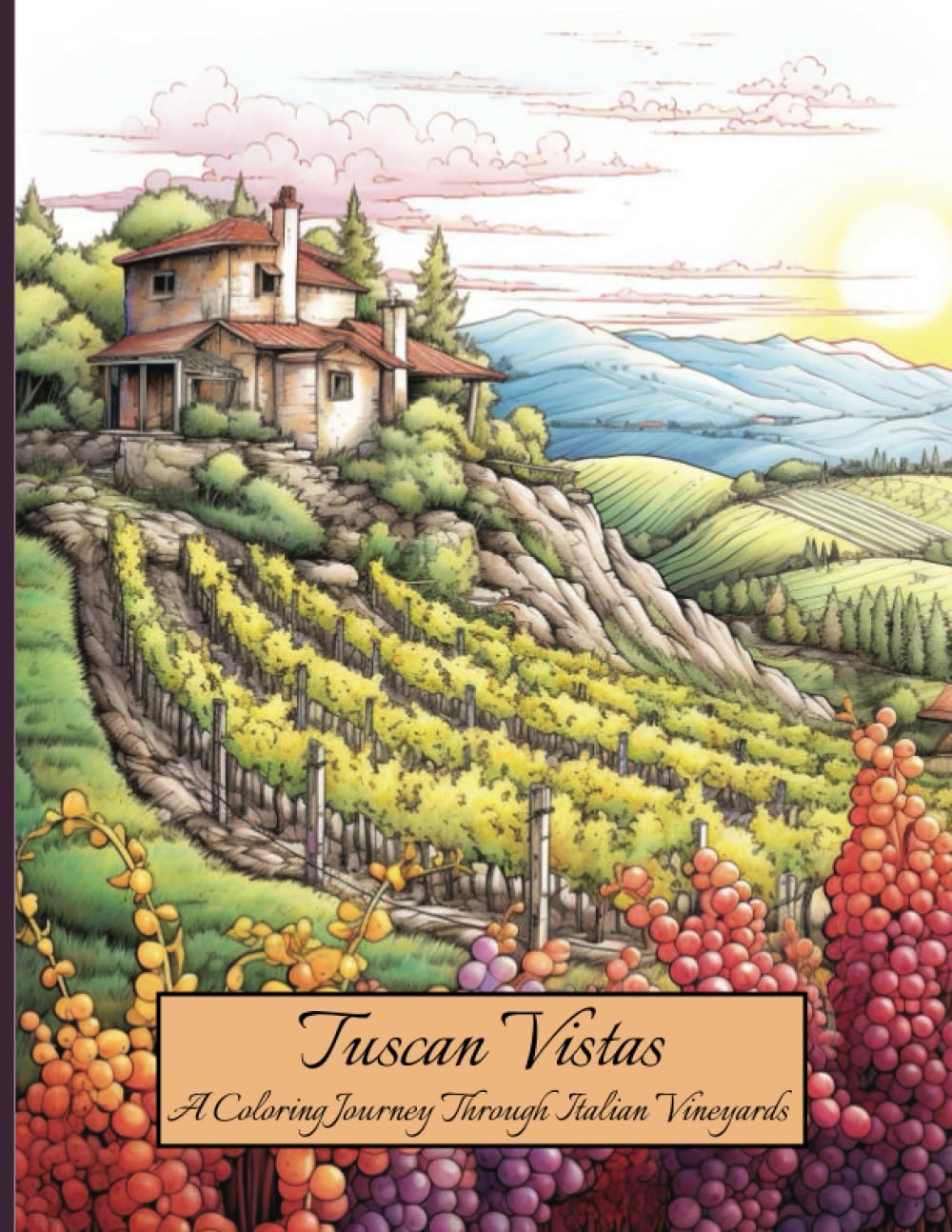 Tuscan Vistas: A Coloring Journey Thru Italian Vistas: Over 140 Beautiful Authentic Images: Beautiful Adult Coloring Book, Relax and Enjoy, Relieve your Stress