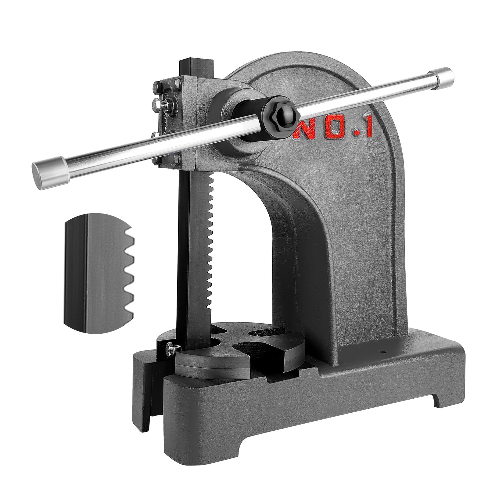 RQR 1 Ton Arbor Press, Heavy Duty Arbor Presses, Manual Desktop Cast Iron Punch Press for Riveting, Punching Holes, Stamping, Bending, Stretching,