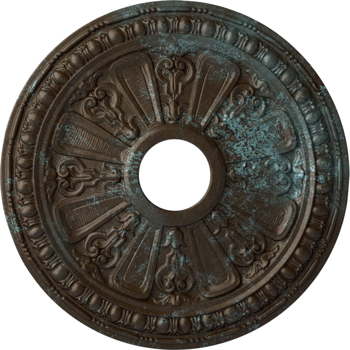 Ekena Millwork CM18RABBS Raymond Ceiling Medallion, 18 1/8 OD 3 5/8 ID x 1 1/8 P, Bronze Blue Patina