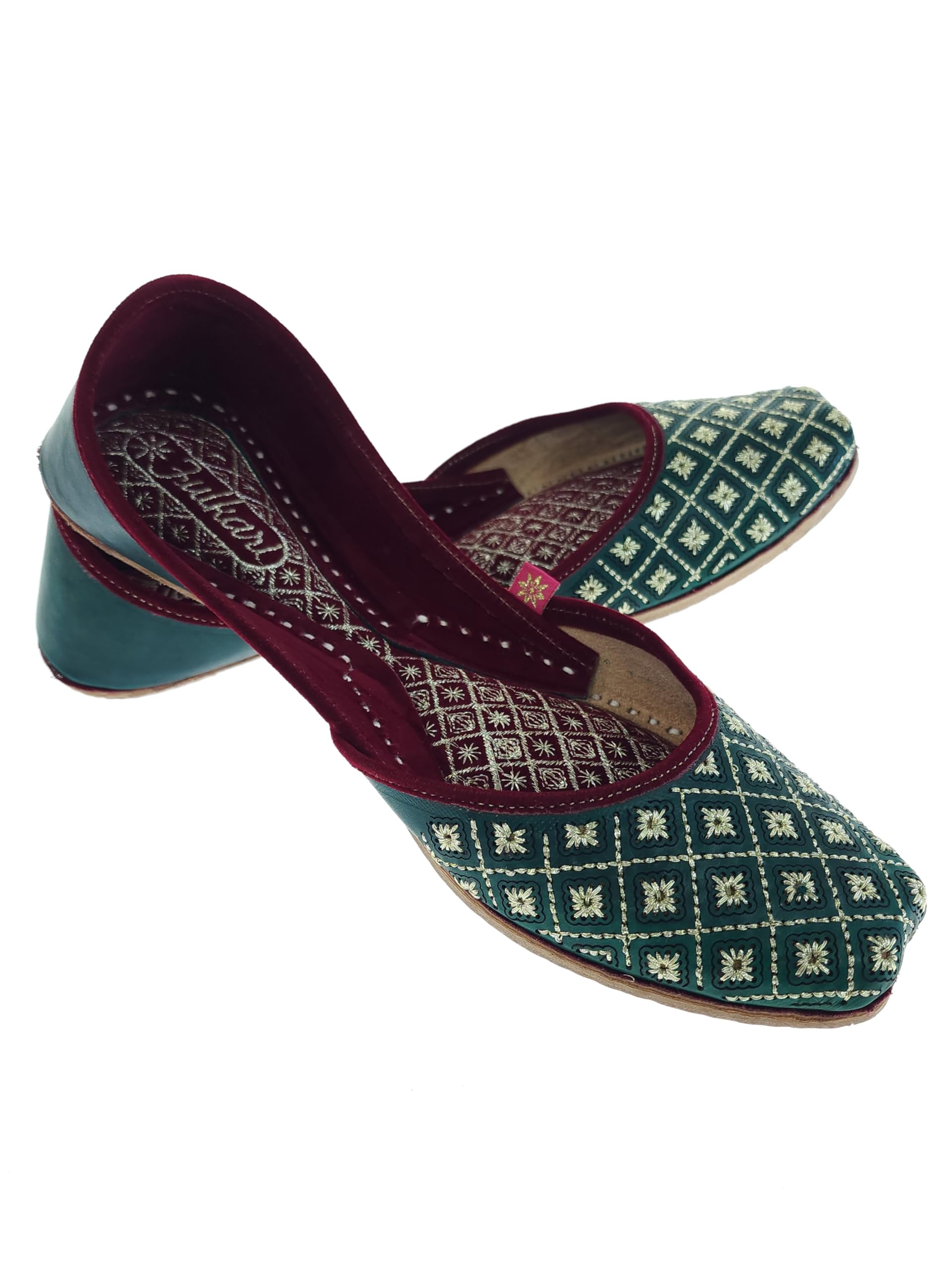 Women Lotus Gold Casual Genuine Soft Leather Jutis | Bite and Pinch Free Juttis | Punjabi Jutti | Girl's Office Flat Ladies Mojari | dailywear Ethnic Juti |-image-23