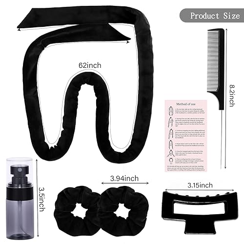 Miniatura 6 de Rizadores sin calor para dormir con diadema de barra rizadora sin calor para cabello largo durante la noche sin rizos de calor para mujeres,