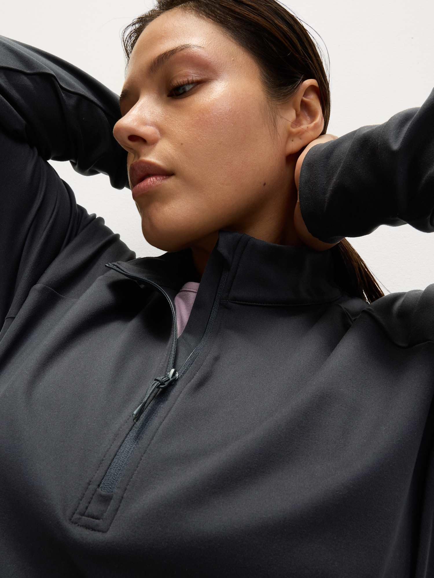 Marks & Spencer Haut Yoga Demi-Zip Col Montant Femme, Coupe Standard, Flexifit™