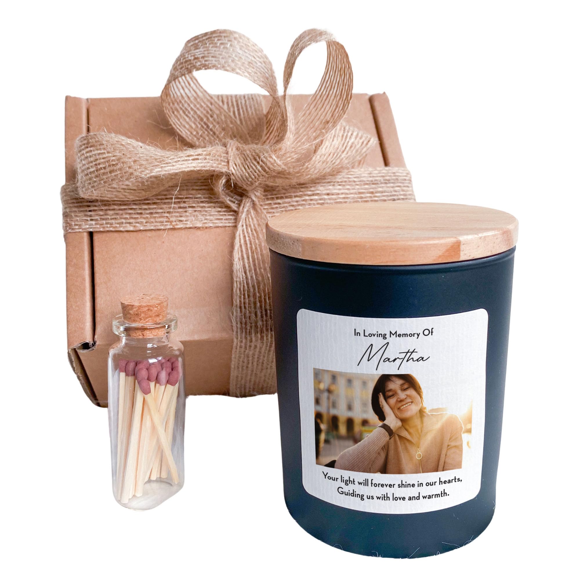 Personalised In loving Memory Of scented candle with Photo Memorial Gift for loss friend dad grandad mum Bereavement Condolence Sympathy