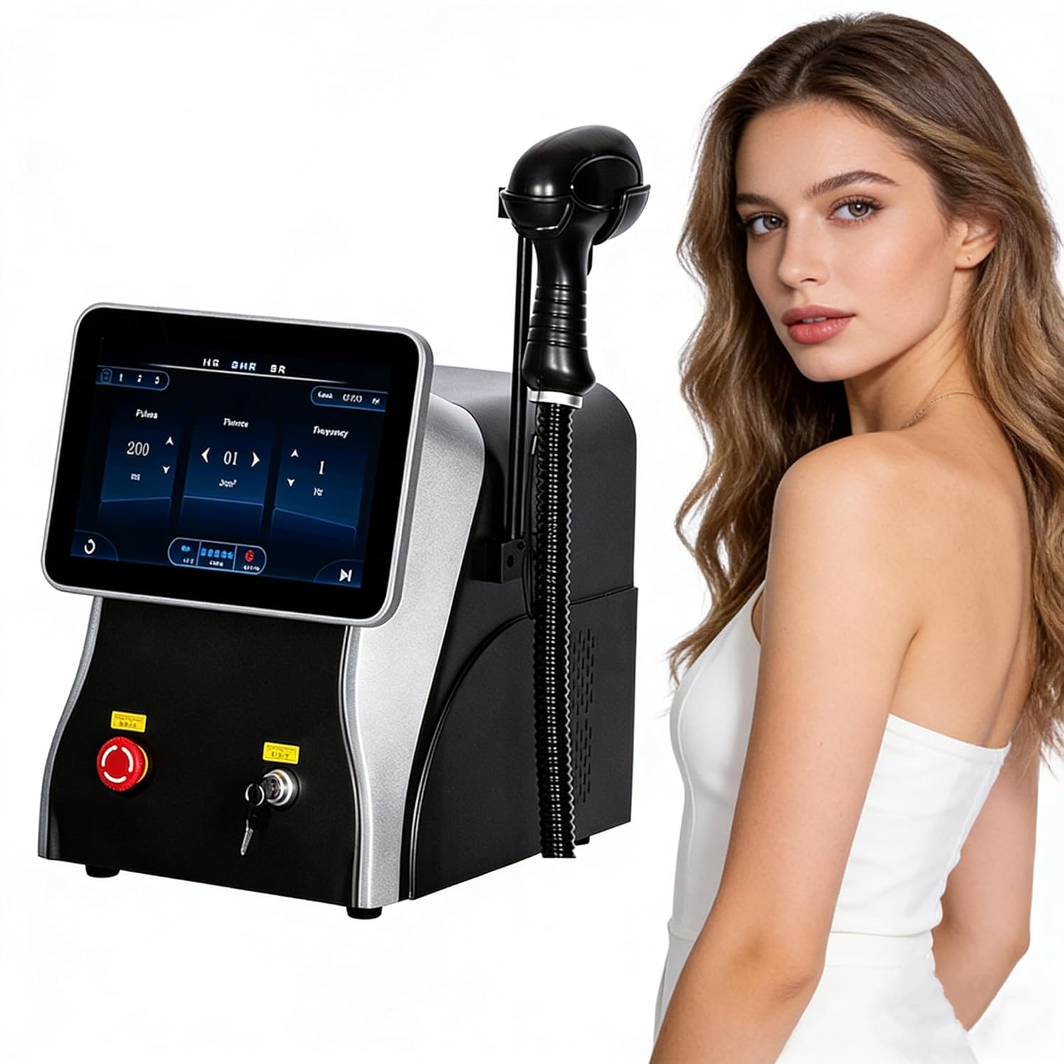 10 Bars ! Professional 755/808/1064nm Hair removal Machine For Men And Women Whole Body Hair Reduction, Personal and Commercial Use, Black