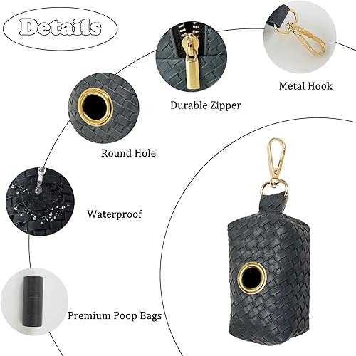 Miniatura 2 de CAKOVANO - Paquete de 2 soportes para bolsas de excremento de perro, soportes para bolsas de excrementos para correas, dispensador portátil de