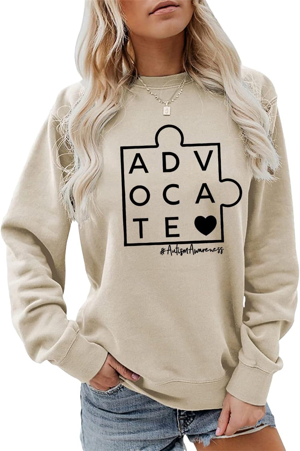 Autism Awareness Sweatshirt, Autism Advocate Puzzle Shirt, Awareness Autism Support Sweater, Autism Mom Teacher Gifts