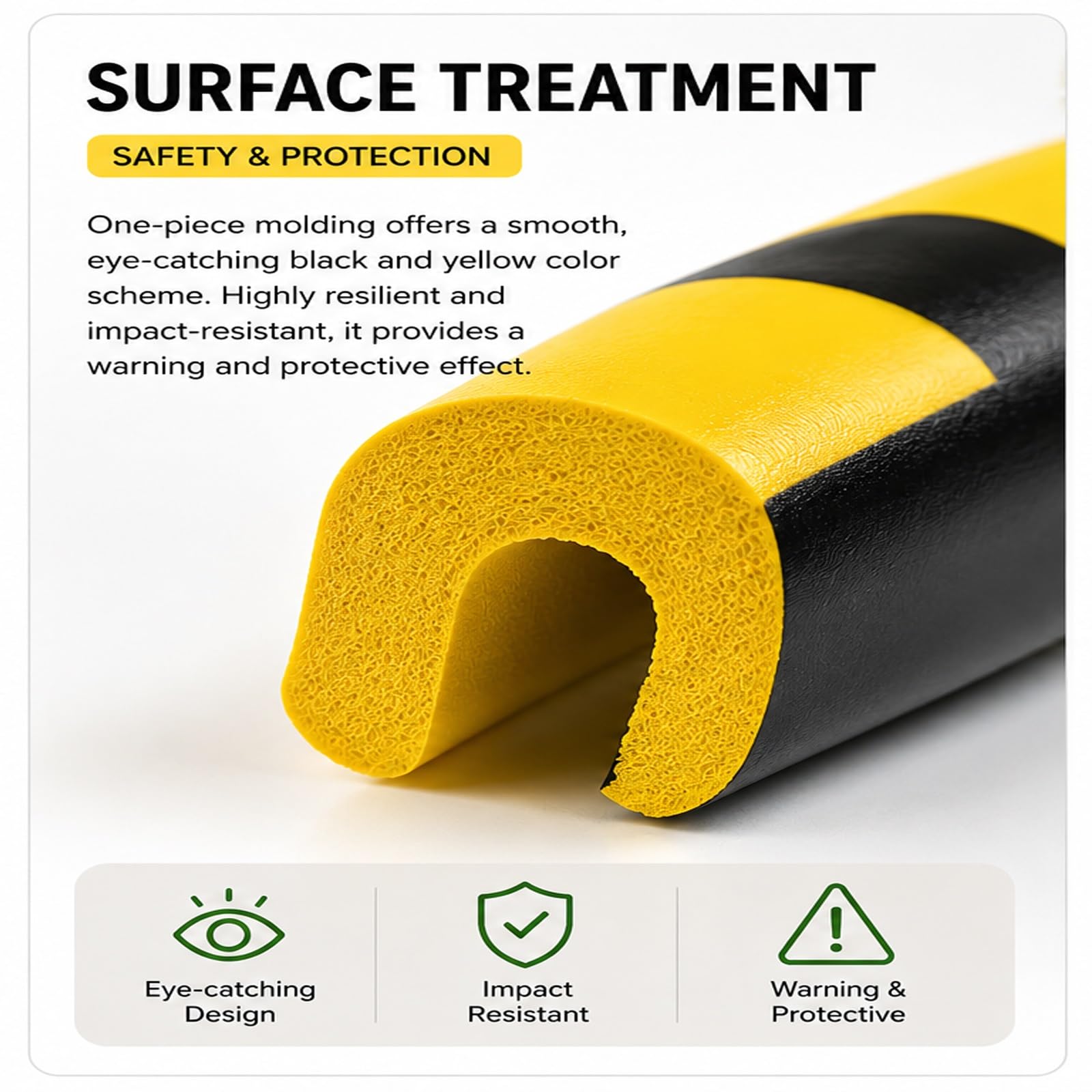 3-Pack Protectores de Esquinas en L Heavy Duty, Parachoques de Espuma de Seguridad Amarillo Negro 60% Caucho, Protector de Bordes Autoadhesivo para Columnas de Almacén, Paredes de Garaje