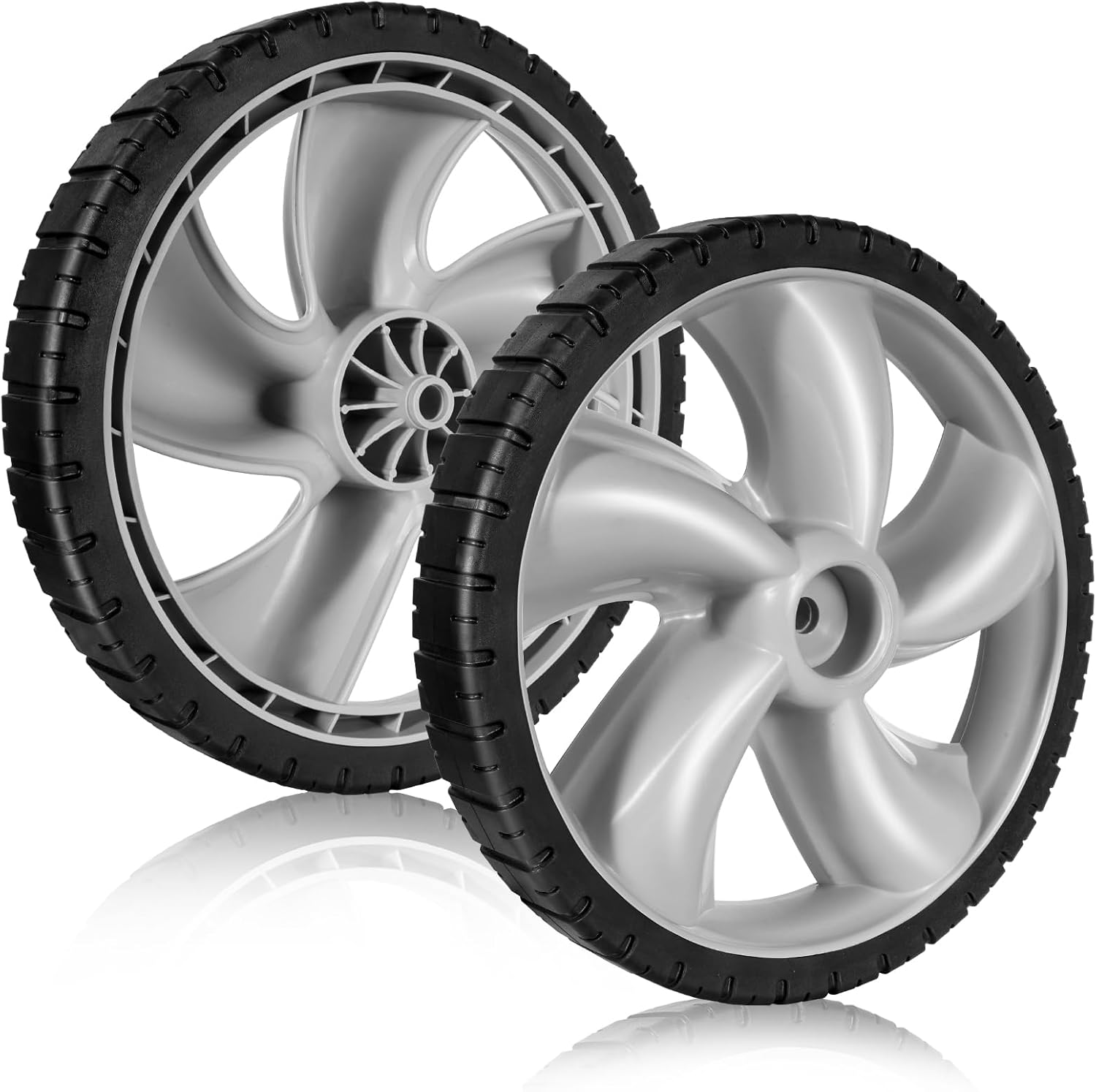 Lawn Mower Wheels Replacement 490-324-0002 Rear Wheels for Craftsman & Multiple Brands - 12-Inch Solid Mower Wheels Tires, 2 Pack