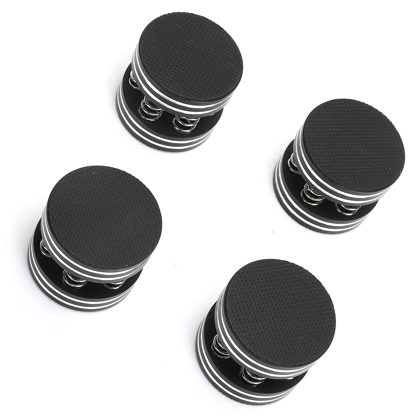 Pieds D'isolation Acoustique, 4 Pièces en Aluminium à Ressort de Haut-parleur Pointes Pieds D'isolation de Plateau Tournant pour Amplificateur/haut-parleur/platine Vinyle/lecteur HiFi(le noir)