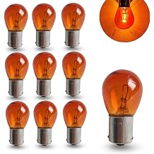 10 PCS Car PY21W S25 12V21W BAU15S Turn Signal Light Bulb Single-Contact Brake Taillight Replacement Miniature Mini Bulb For Cars Trucks SUVs Motorcycles Amber