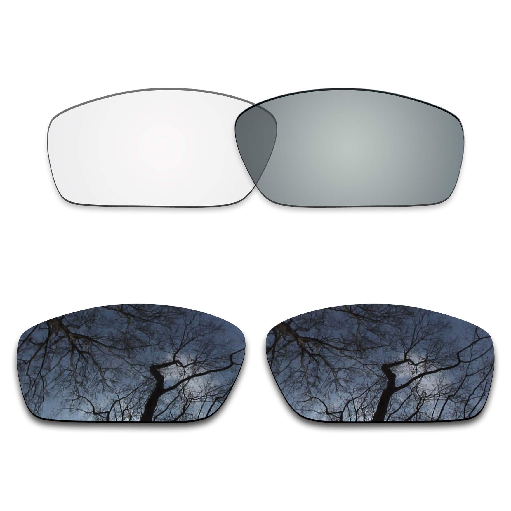 ToughAsNails 2 Pair Lens Replacement for Oakley Splinter Black&Photochromic Clear