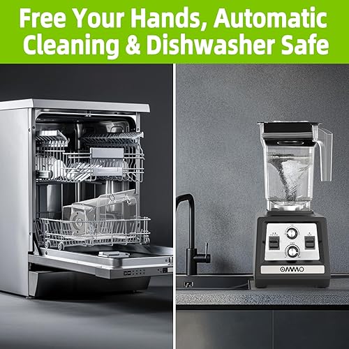 Miniatura 8 de OMMO Blender for Smoothies: 1800W Peak Blenders for Kitchen, 68oz BPA-Free Pitcher, Timer & Speed Control, 6 Stainless Steel Blades, Dishwasher Safe