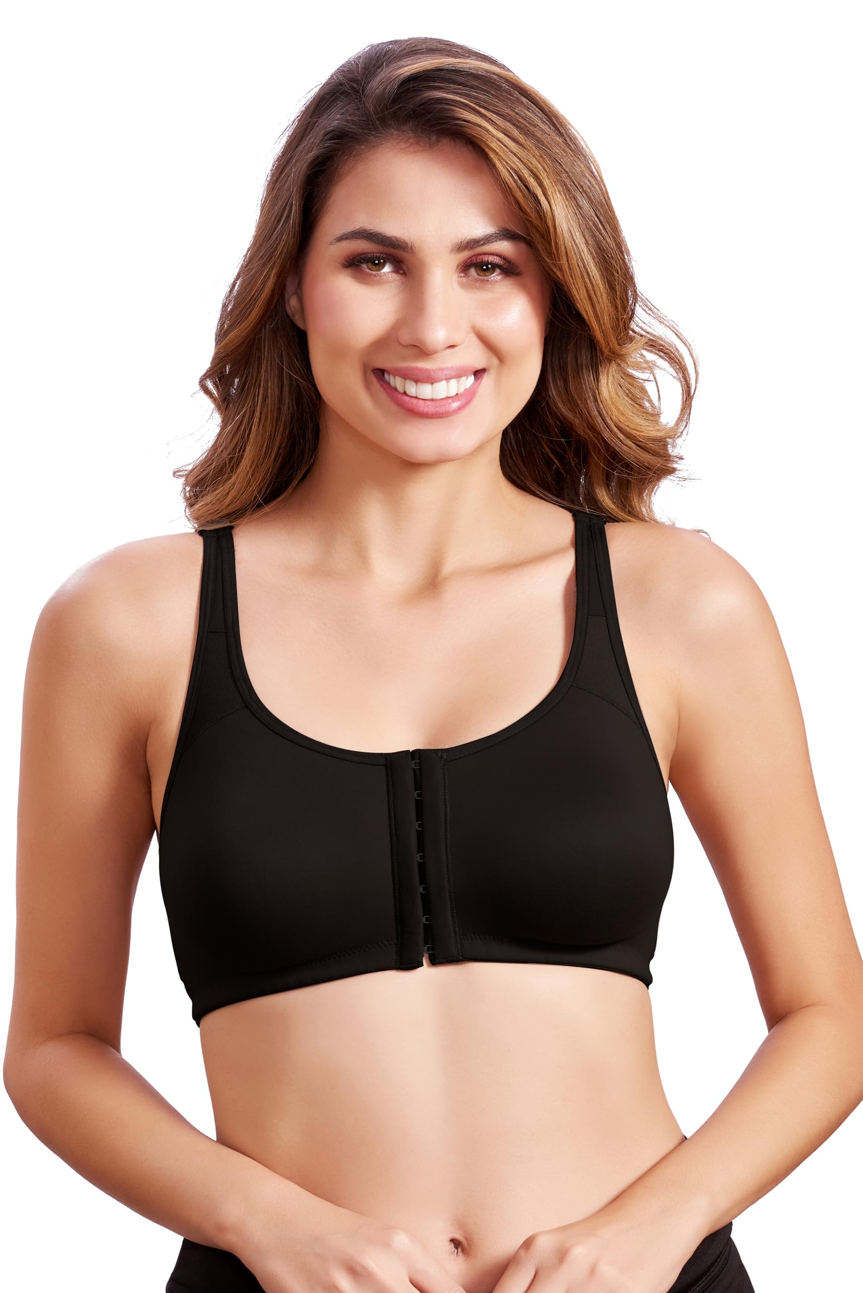 maroon 922 Women Cotton Brushed Lycra Full Coverage No Bounce, Non-Wired, Non-Padded Front Open Magic Bra with Back Support-picture-36