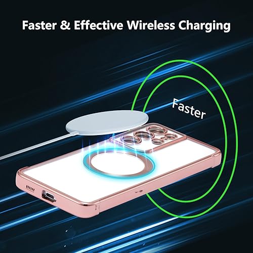 Miniatura 8 de RALEAVO Funda magnética para Samsung Galaxy S22 Ultra Clear compatible con Magsafe y protección contra caídas de grado militar, transparente, a