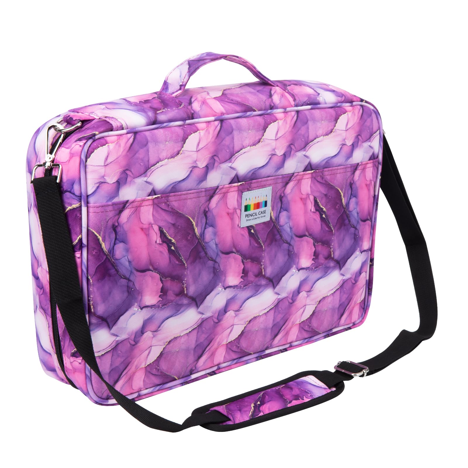 YOUSHARES Astuccio colorato, 300 scomparti, grande capacità, con astuccio multiplo per matite colorate Prismacolor e penne gel, Marmo-viola, 15.7 in x 11 in x 3.9 in, Da viaggio