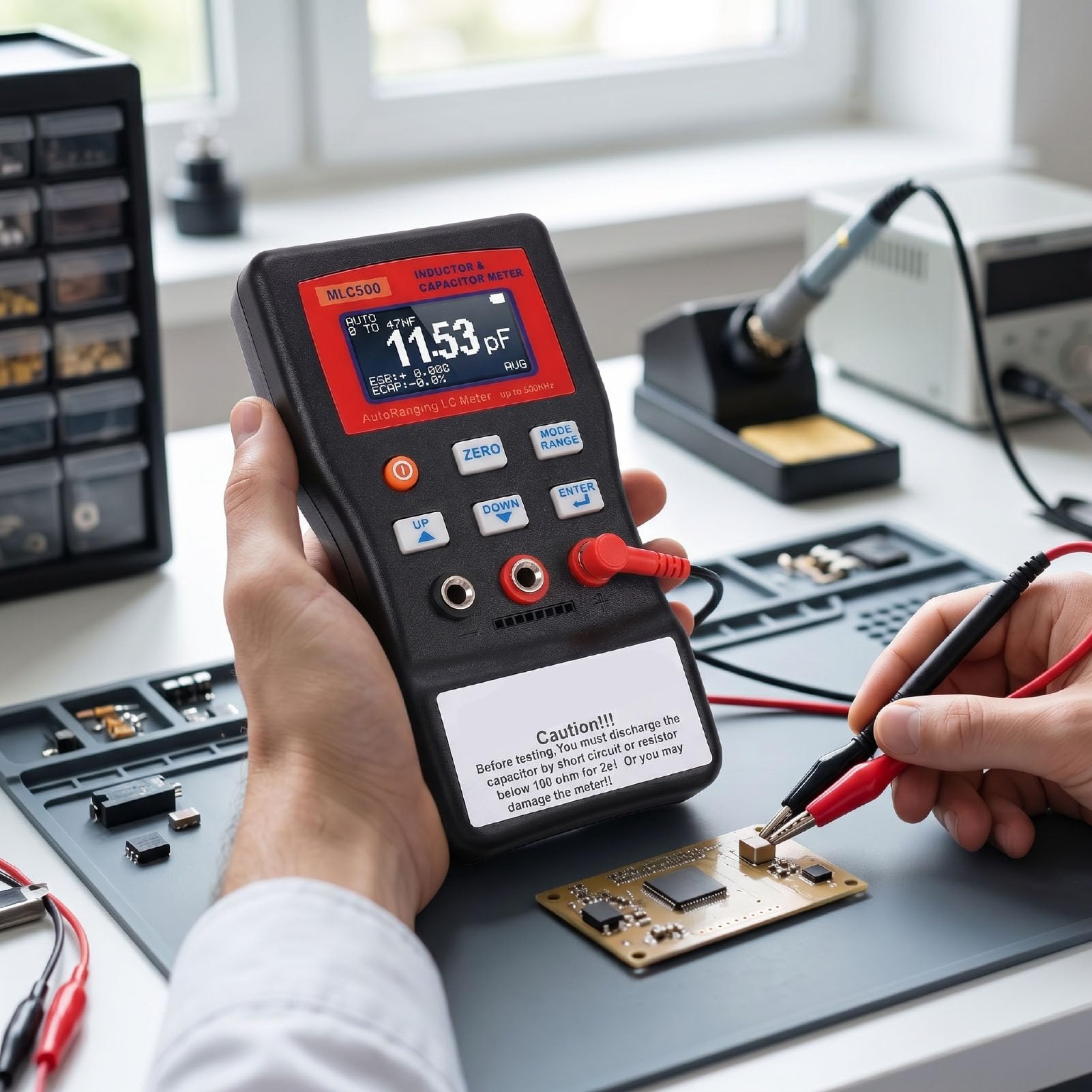 Garosa Przenośny Miernik Indukcyjności Pojemności z Wyraźnym Wyświetlaczem LCD do Naprawy HVAC i urządzeń 1pF-100mF 1uH-100H