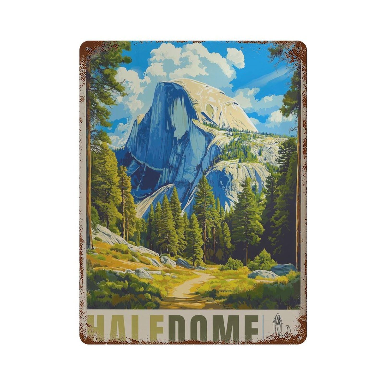 xiaoxiaoshen Half Dome Yosemite National Park Wall Decor Art Metal Tin Poster Modern Home Decor Art Home Bar Shop Decorations Vintage Sign 40x30cm