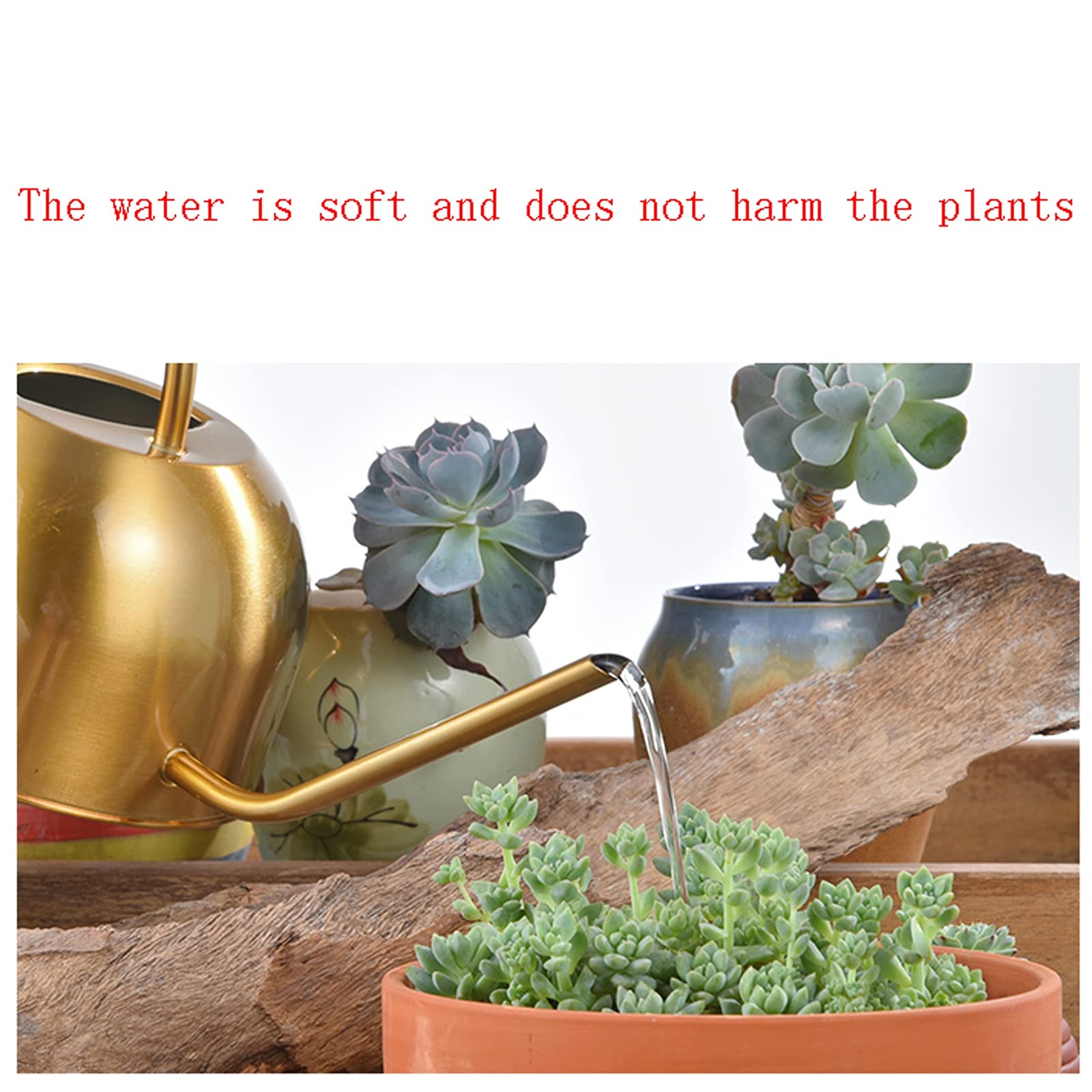 Esta regadera de jardín de Metal con Boquilla Larga es Apta para Interiores y Exteriores, Tiene una regadera Decorativa semiesférica de 1,5 L para Plantas de jardín, Fabricada en Acero inoxi