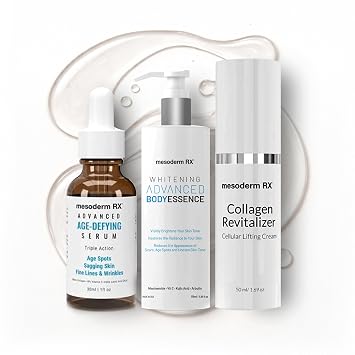 Radiant Body & Face System Hydrating Brightening Body Essence with Age-Defying Serum & Collagen Revitalizer Cream for Smooth, Glowing Skin