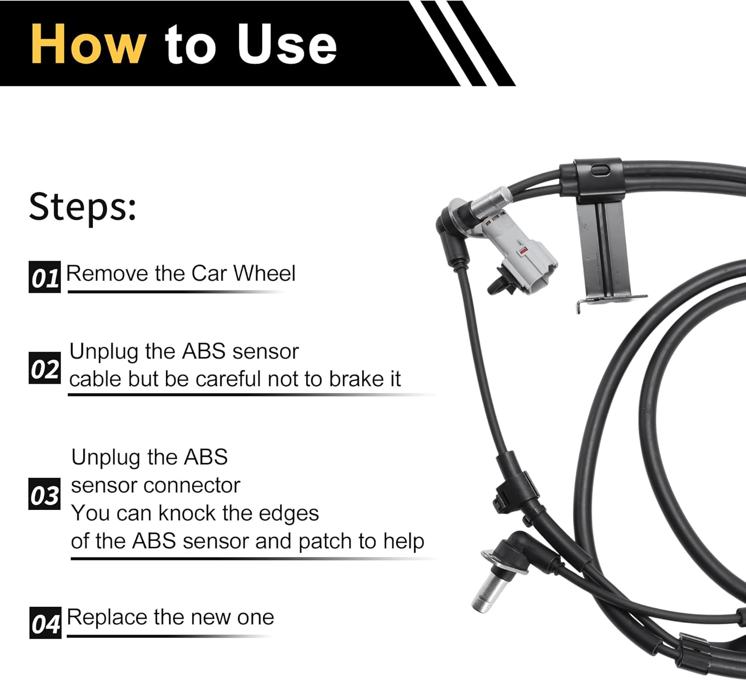 ABS Wheel Speed Sensor ABS Sensor No.897387992151/8973879921 for Isuzu Rodeo 1991-2004 for Isuzu D-MAX 2003-2012 1 Pc Rear Left Right