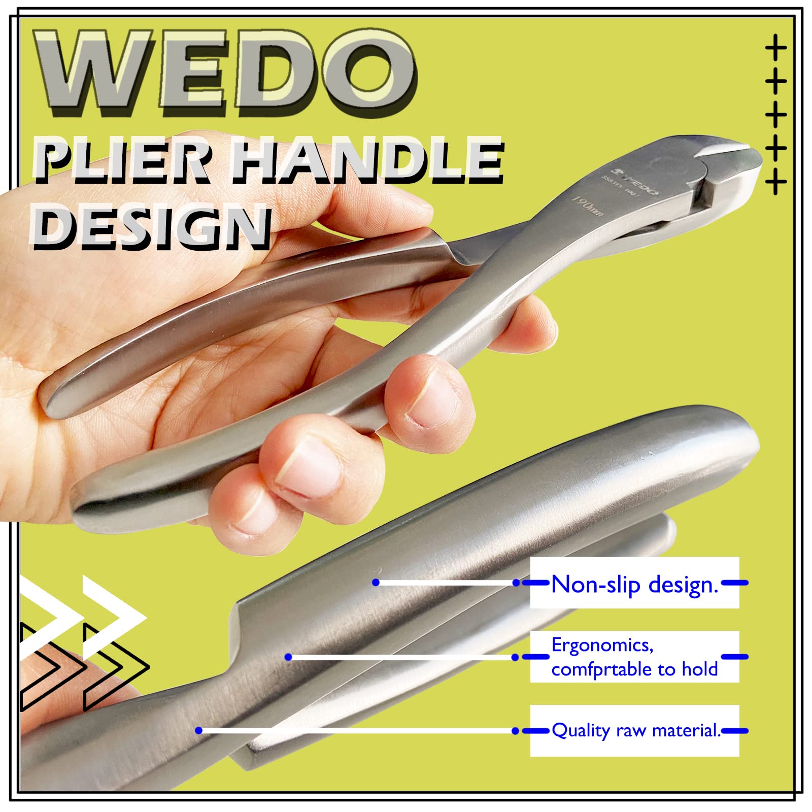 WEDO Szczypce tnące ukośne z kątową głowicą, szczypce boczne ze stali nierdzewnej 18 cm, przecinak do drutu, odporne na korozję, odporne na rdzę, trwałe, powierzchnia bez chromu, długość 15 cm