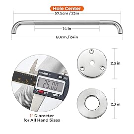 Grab Bars for Shower, 1 Pack 24-Inch Anti Slip Shower Handles for Elderly, Safety Shower Grab Bar, Stainless Steel Handicap Grab Bars for Bathroom,Toilet (Brushed Nickel, 1 Diameter)