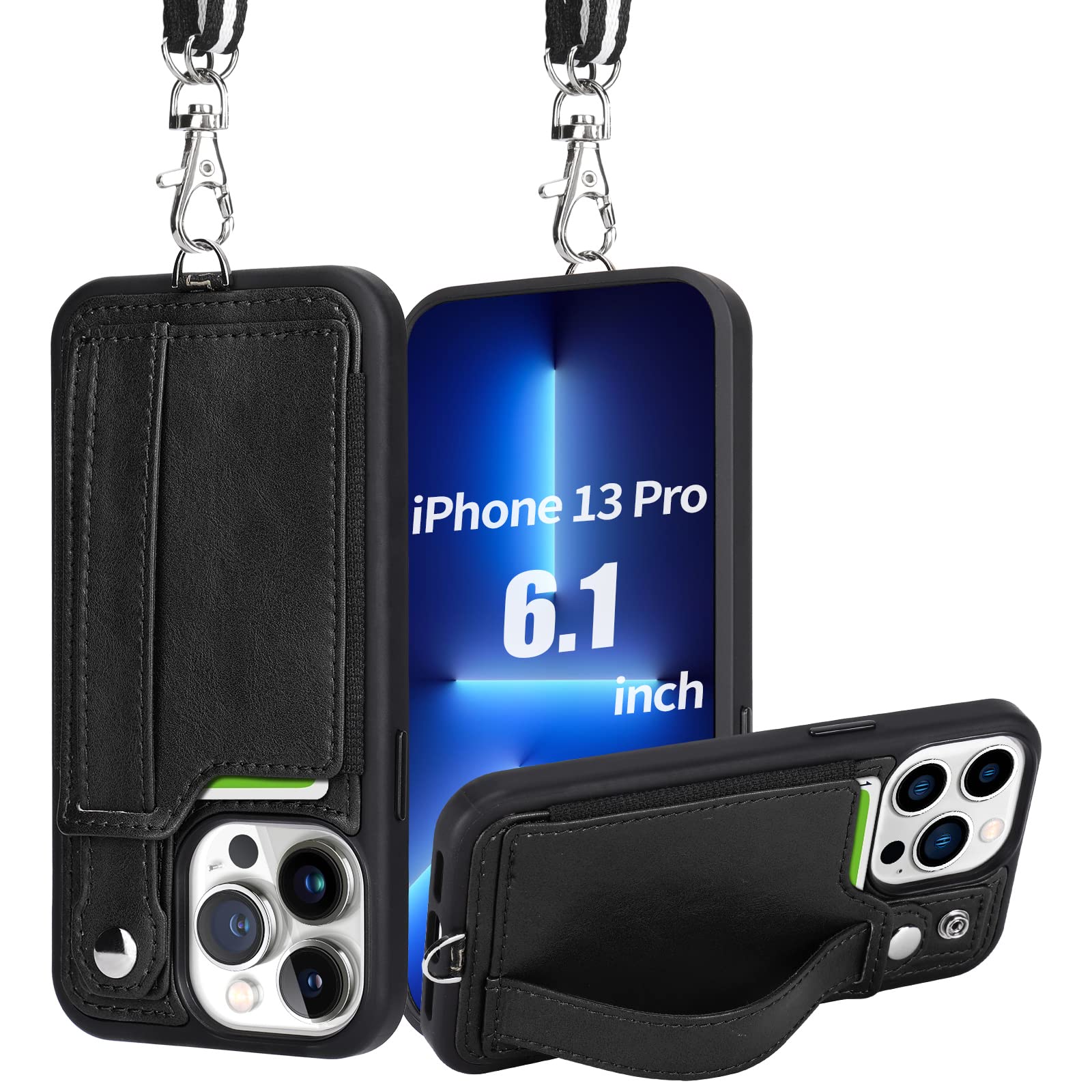 Amazon.co.jp: TOOVREN iphone13 pro ケース 手帳型 ネックストラップ