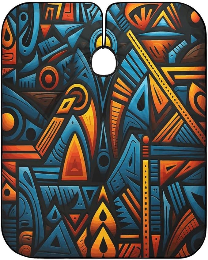 Capa impermeable para corte de cabello con patrón africano miniatura 6