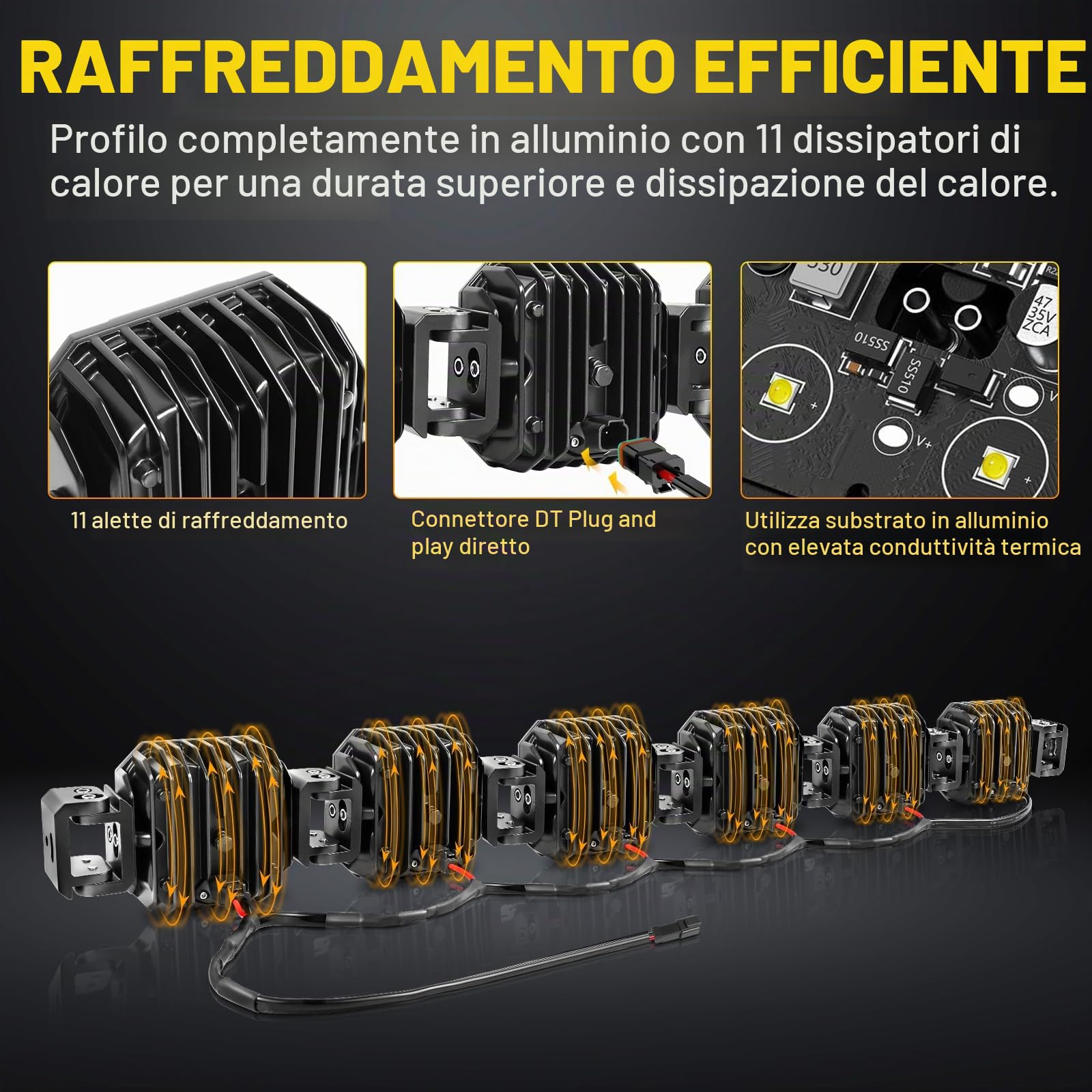 RIGIDON barra led fuoristrada 12V DT cablaggio kit, 40 pollici 180W 15000lm | 102cm, fari di profondità, luci di lavoro, per auto camion SUV UTE ATV barca 4x4 veicoli offroad, impermeabile, 6000K bianca