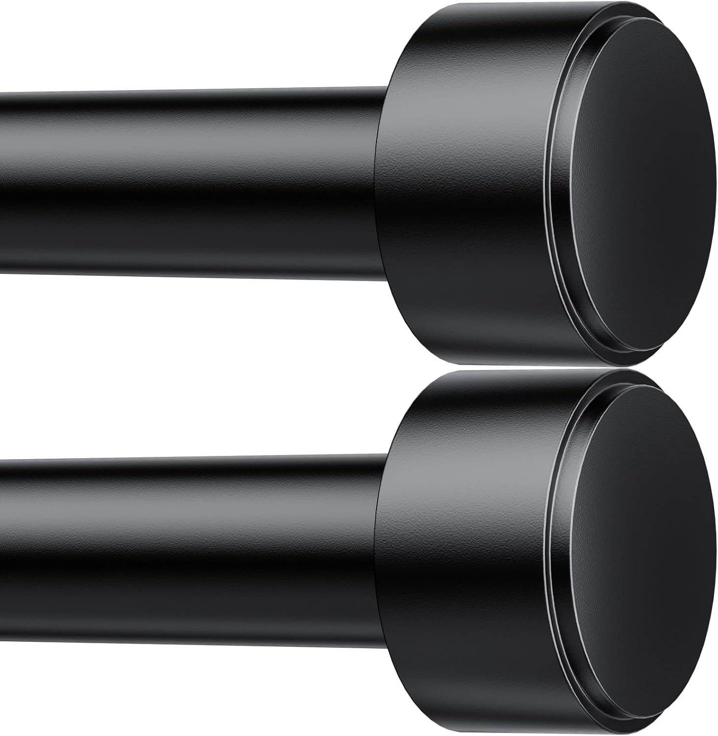 2 Pack Curtain Rods for Windows 32-144 Inch, 1 Inch Adjustable Black Curtain Rod Set with Brackets, Easy Install