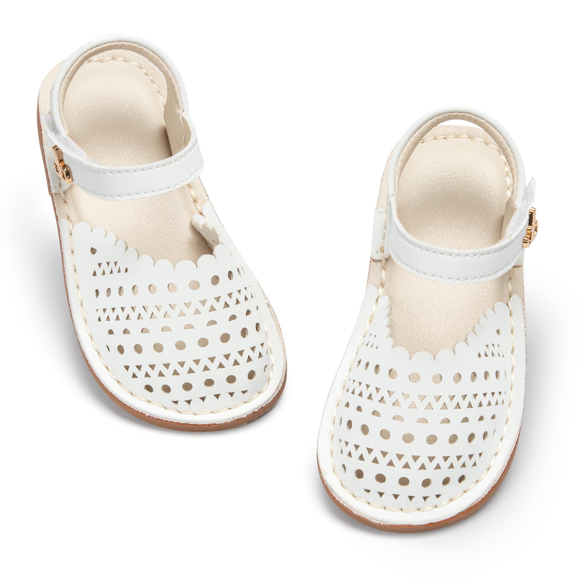 THEE BRON Toddler Girls Espadrilles Sandals Hollow Out Rustic Dress Shoes