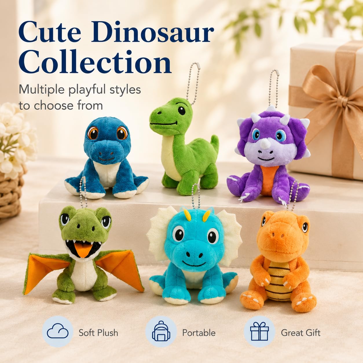 YH YUHUNG Wonpals Dino-Blast Surprise Huevo, dinosaurio de peluche, caja ciega misteriosa, 8 tipos, juguete coleccionable para niños (6)