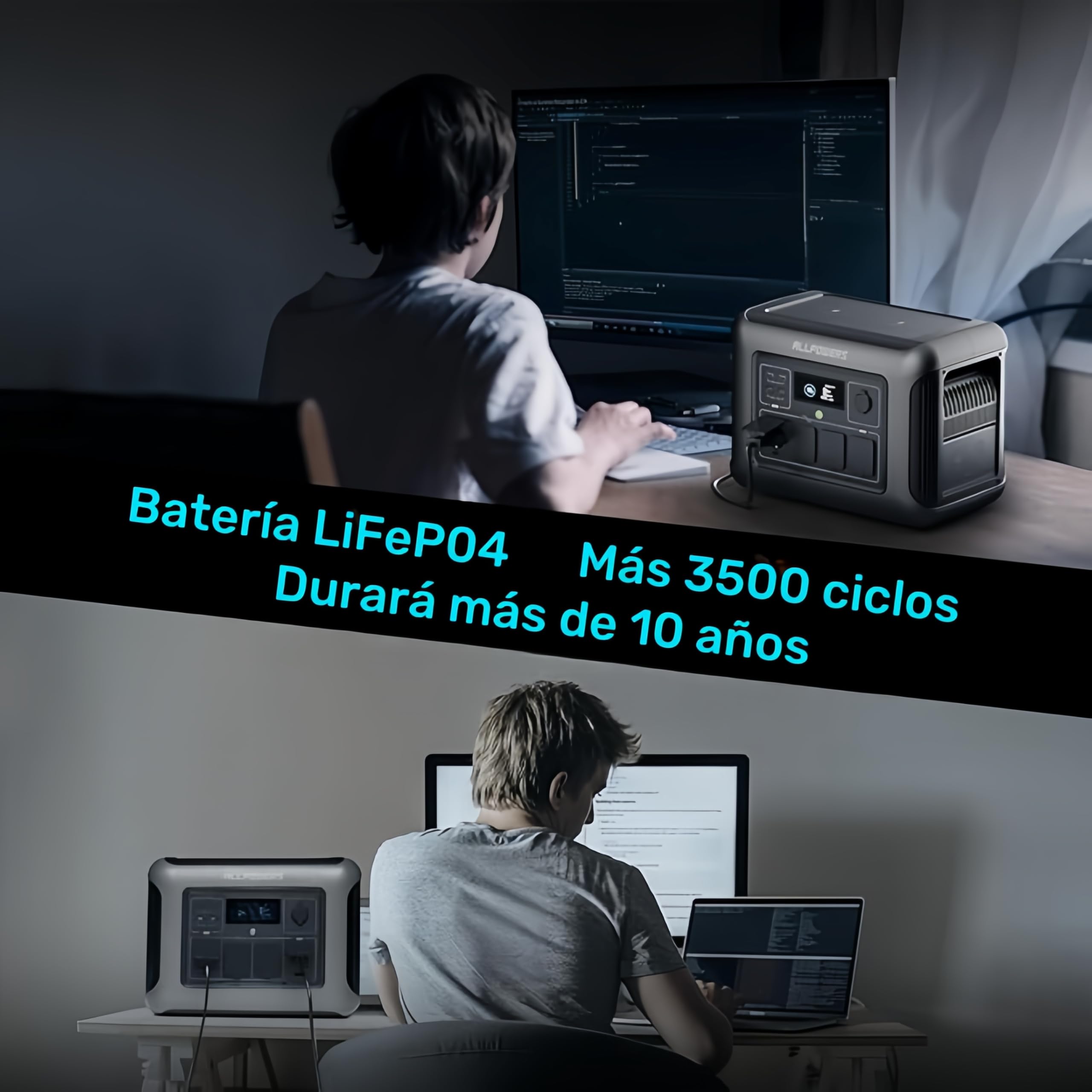 ALLPOWERS R1500 Estación de energía portátil 1152 Wh LiFePO4 batería 1800 W (pico 3000 W) generador solar CA salida Emergencia móvil para jardín, fiesta, viajes, camping, autocaravana
