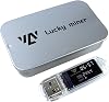 Lucky Miner LV03 USB Bitcoin Miner - 250KH/S Solo ASIC Device, 1W Low-Power, 2.4G WiFi, Mini Display, Phone & Laptop Compatible